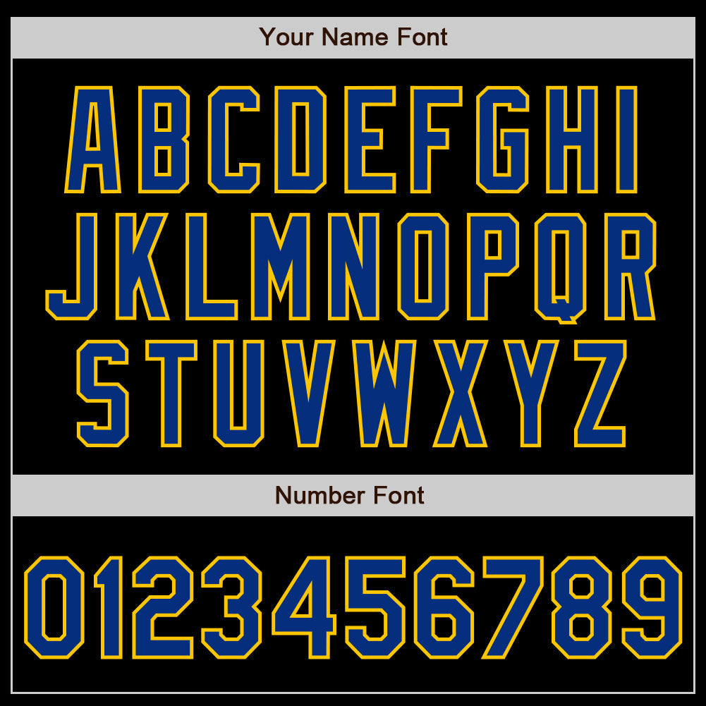 Custom Black Royal-Yellow Authentic Baseball Jersey - Sky-Custom