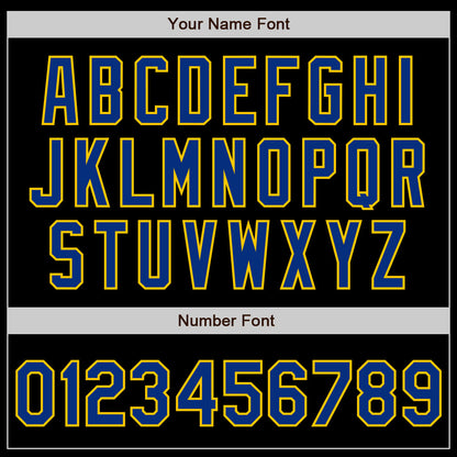 Custom Black Royal-Yellow Authentic Baseball Jersey - Sky-Custom