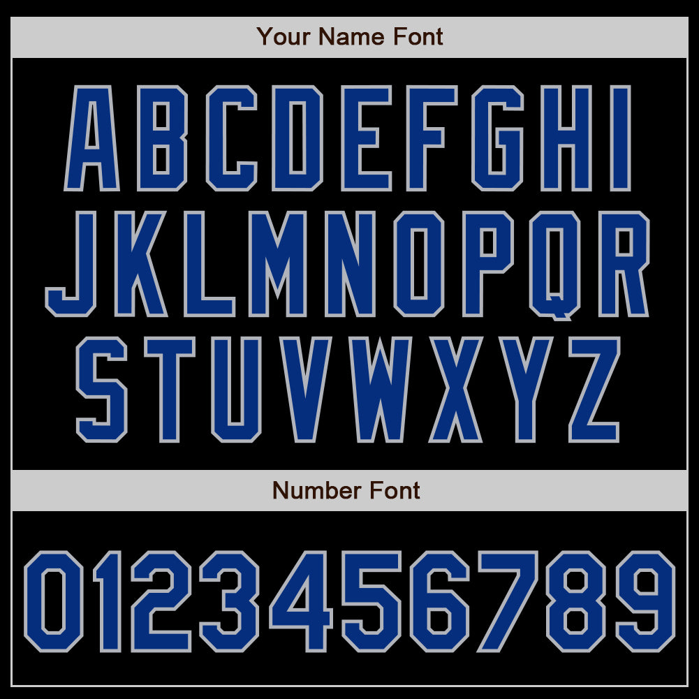 Custom Black Royal-Gray Authentic Baseball Jersey - Sky-Custom