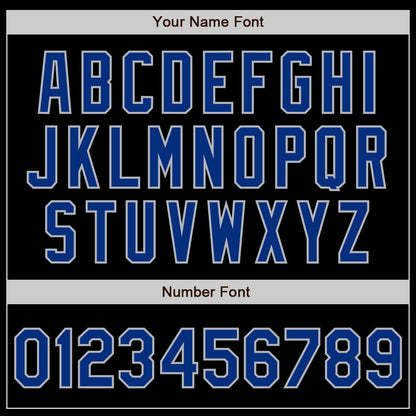 Custom Black Royal-Gray Authentic Baseball Jersey - Sky-Custom