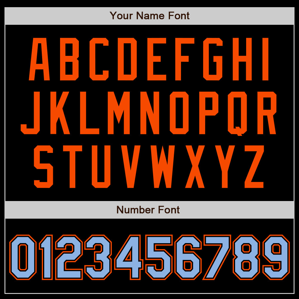 Custom Black Light Blue-Orange Authentic Baseball Jersey - Sky-Custom