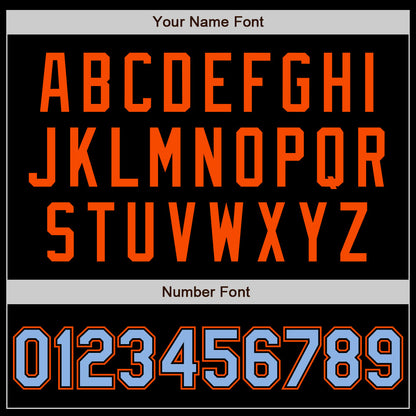 Custom Black Light Blue-Orange Authentic Baseball Jersey - Sky-Custom