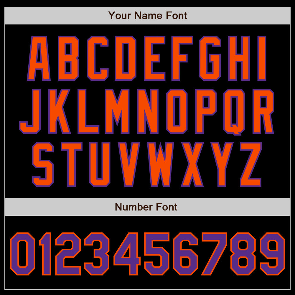 Custom Black Purple-Orange Authentic Baseball Jersey - Sky-Custom