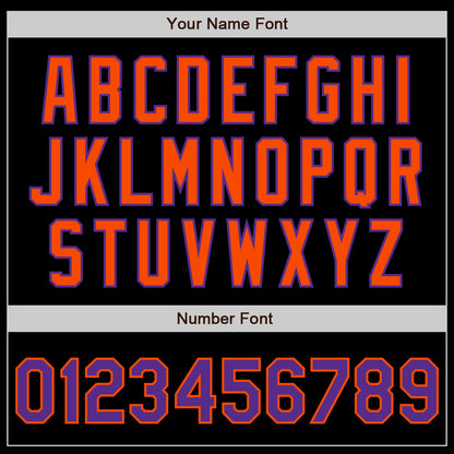 Custom Black Purple-Orange Authentic Baseball Jersey - Sky-Custom