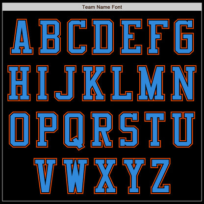 Custom Black Orange-Electric Blue Authentic Baseball Jersey - Sky-Custom