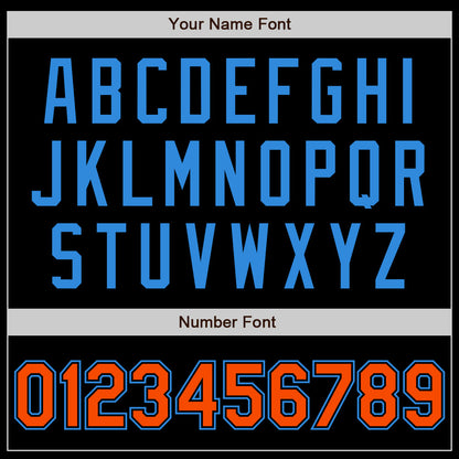 Custom Black Orange-Electric Blue Authentic Baseball Jersey - Sky-Custom