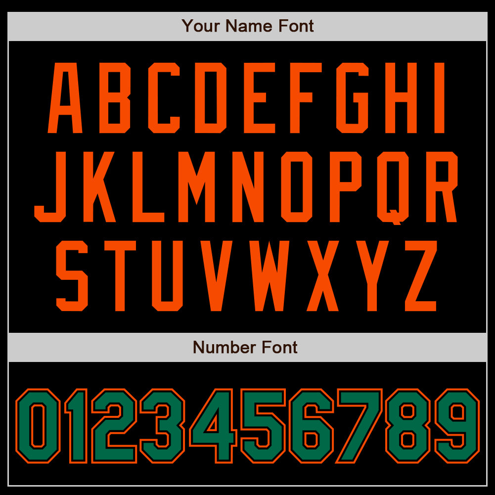 Custom Black Kelly Green-Orange Authentic Baseball Jersey - Sky-Custom