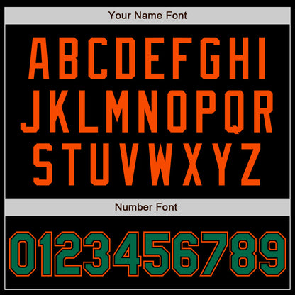 Custom Black Kelly Green-Orange Authentic Baseball Jersey - Sky-Custom