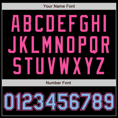 Custom Black Light Blue-Pink Authentic Baseball Jersey - Sky-Custom