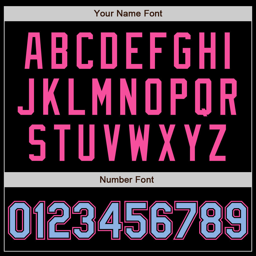 Custom Black Light Blue-Pink Authentic Baseball Jersey - Sky-Custom