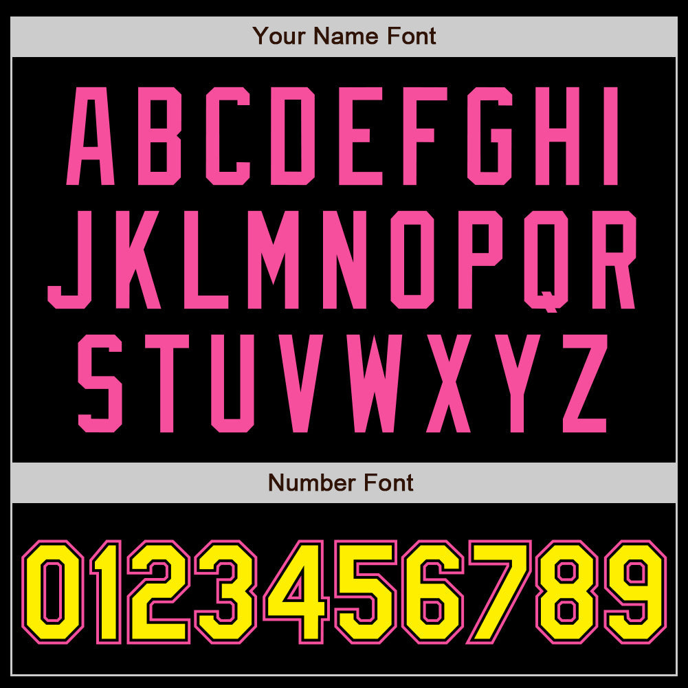 Custom Black Light Yellow-Pink Authentic Baseball Jersey - Sky-Custom