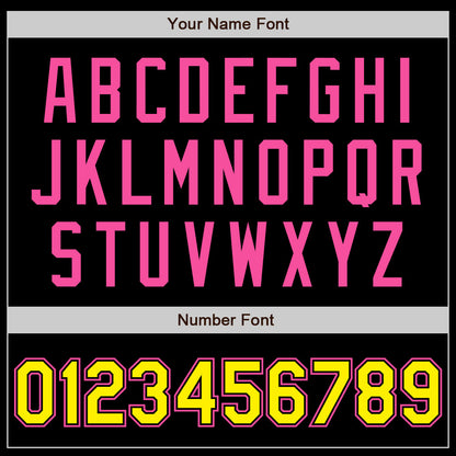 Custom Black Light Yellow-Pink Authentic Baseball Jersey - Sky-Custom