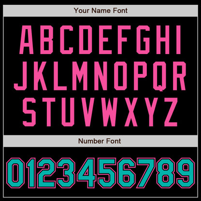 Custom Black Aqua-Pink Authentic Baseball Jersey - Sky-Custom