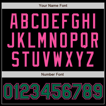 Custom Black Kelly Green-Pink Authentic Baseball Jersey - Sky-Custom