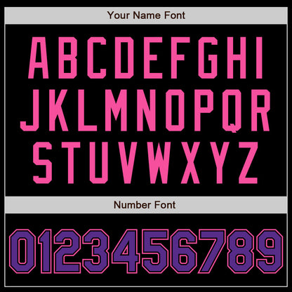 Custom Black Purple-Pink Authentic Baseball Jersey - Sky-Custom