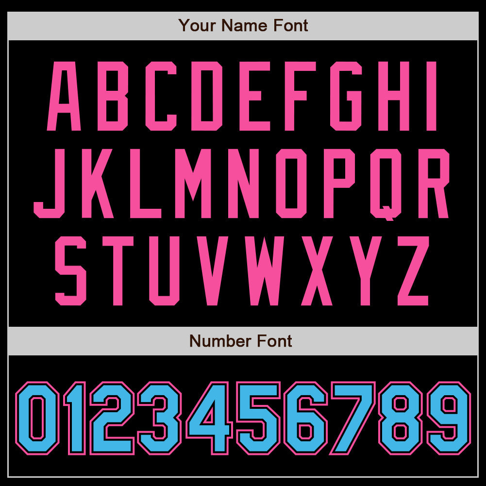 Custom Black Sky Blue-Pink Authentic Baseball Jersey - Sky-Custom