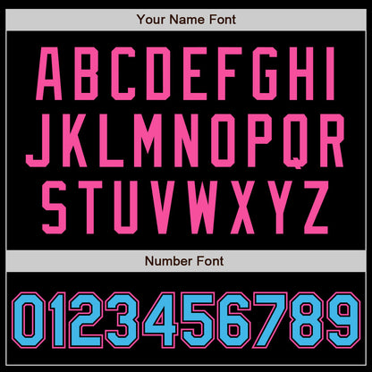 Custom Black Sky Blue-Pink Authentic Baseball Jersey - Sky-Custom