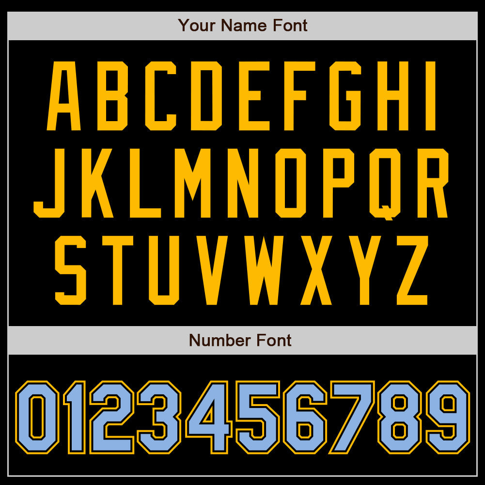 Custom Black Light Blue-Gold Authentic Baseball Jersey - Sky-Custom