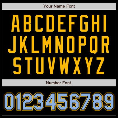 Custom Black Light Blue-Gold Authentic Baseball Jersey - Sky-Custom