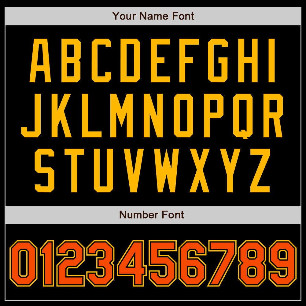 Custom Black Orange-Gold Authentic Baseball Jersey - Sky-Custom