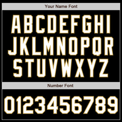 Custom Black White-Old Gold Authentic Baseball Jersey - Sky-Custom