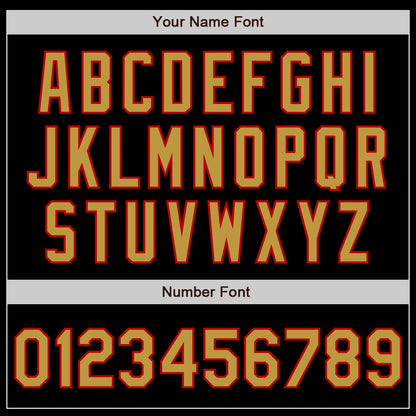 Custom Black Old Gold-Red Authentic Baseball Jersey - Sky-Custom