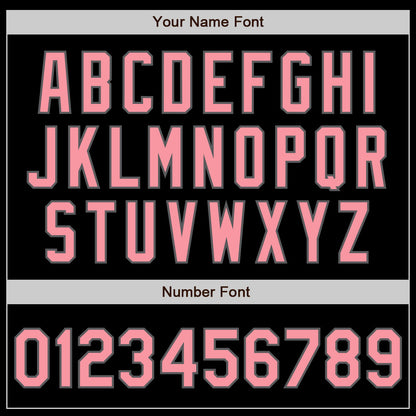 Custom Black Medium Pink-Steel Gray Authentic Baseball Jersey - Sky-Custom