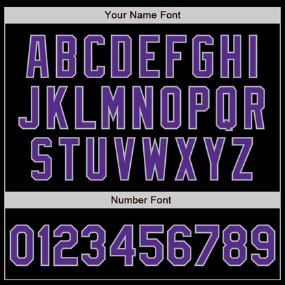 Custom Black Purple-Gray Authentic Baseball Jersey - Sky-Custom