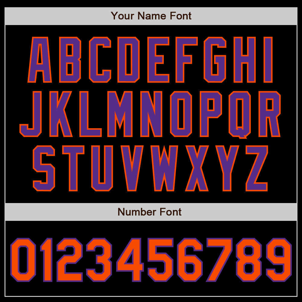 Custom Black Orange-Purple Authentic Baseball Jersey - Sky-Custom