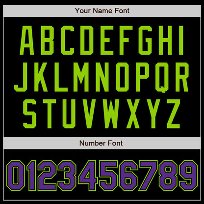Custom Black Purple-Neon Green Authentic Baseball Jersey - Sky-Custom