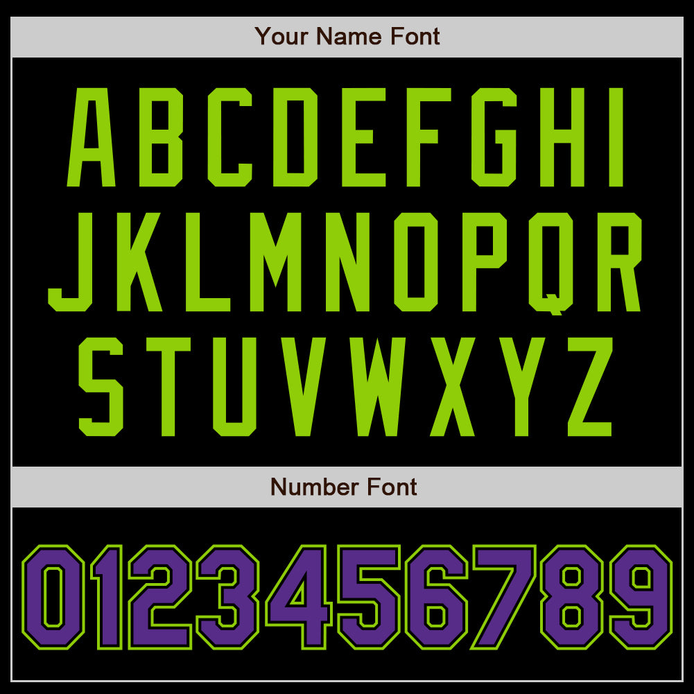 Custom Black Purple-Neon Green Authentic Baseball Jersey - Sky-Custom