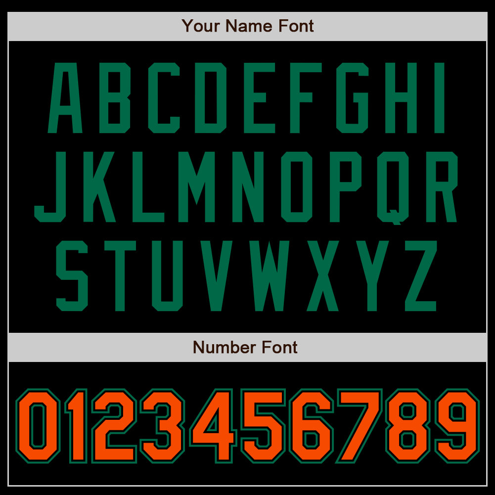 Custom Black Orange-Kelly Green Authentic Baseball Jersey - Sky-Custom
