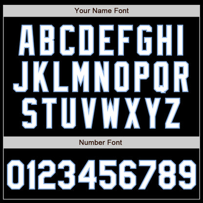 Custom Black White-Light Blue Authentic Baseball Jersey - Sky-Custom