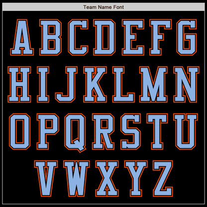 Custom Black Orange-Light Blue Authentic Baseball Jersey - Sky-Custom