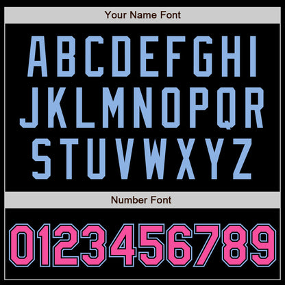 Custom Black Pink-Light Blue Authentic Baseball Jersey - Sky-Custom