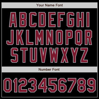 Custom Black Crimson-Gray Authentic Baseball Jersey - Sky-Custom