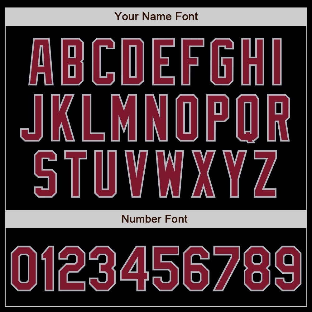Custom Black Crimson-Gray Authentic Baseball Jersey - Sky-Custom