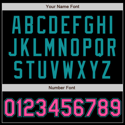 Custom Black Pink-Teal Authentic Baseball Jersey - Sky-Custom