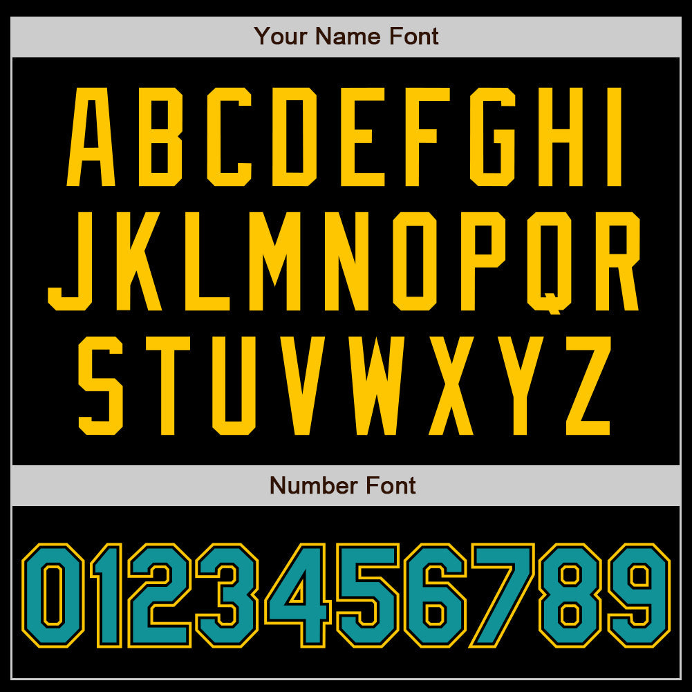 Custom Black Teal-Yellow Authentic Baseball Jersey - Sky-Custom