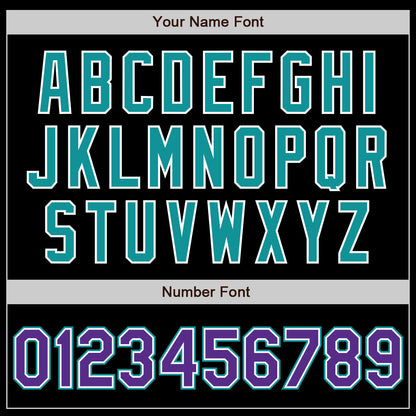 Custom Black Purple-Teal Authentic Baseball Jersey - Sky-Custom