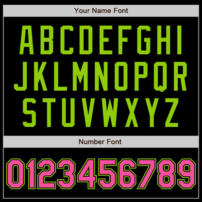 Custom Black Pink-Neon Green Authentic Baseball Jersey - Sky-Custom
