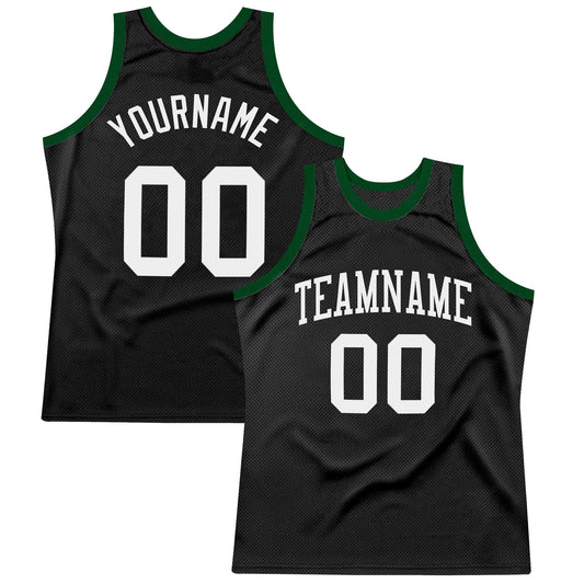 Custom Black White Authentic Throwback Basketball Jersey - Sky-Custom