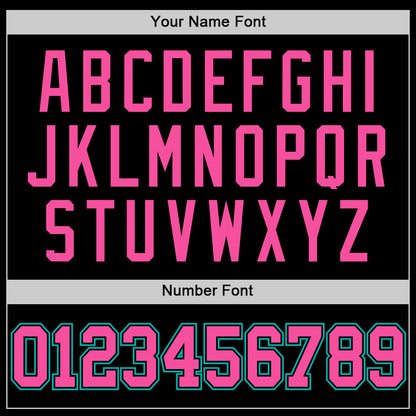 Custom Black Pink Aqua-White Authentic Throwback Basketball Jersey - Sky-Custom