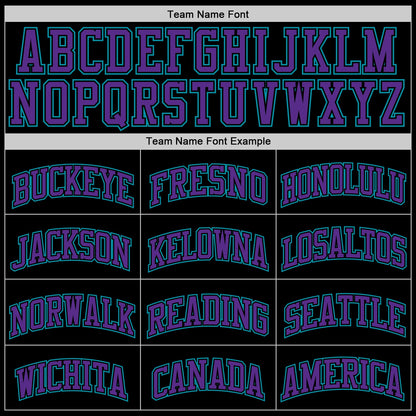 Custom Black Purple-Teal Authentic Throwback Basketball Jersey - Sky-Custom