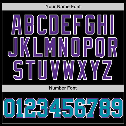 Custom Black Teal Purple-White Authentic Throwback Basketball Jersey - Sky-Custom