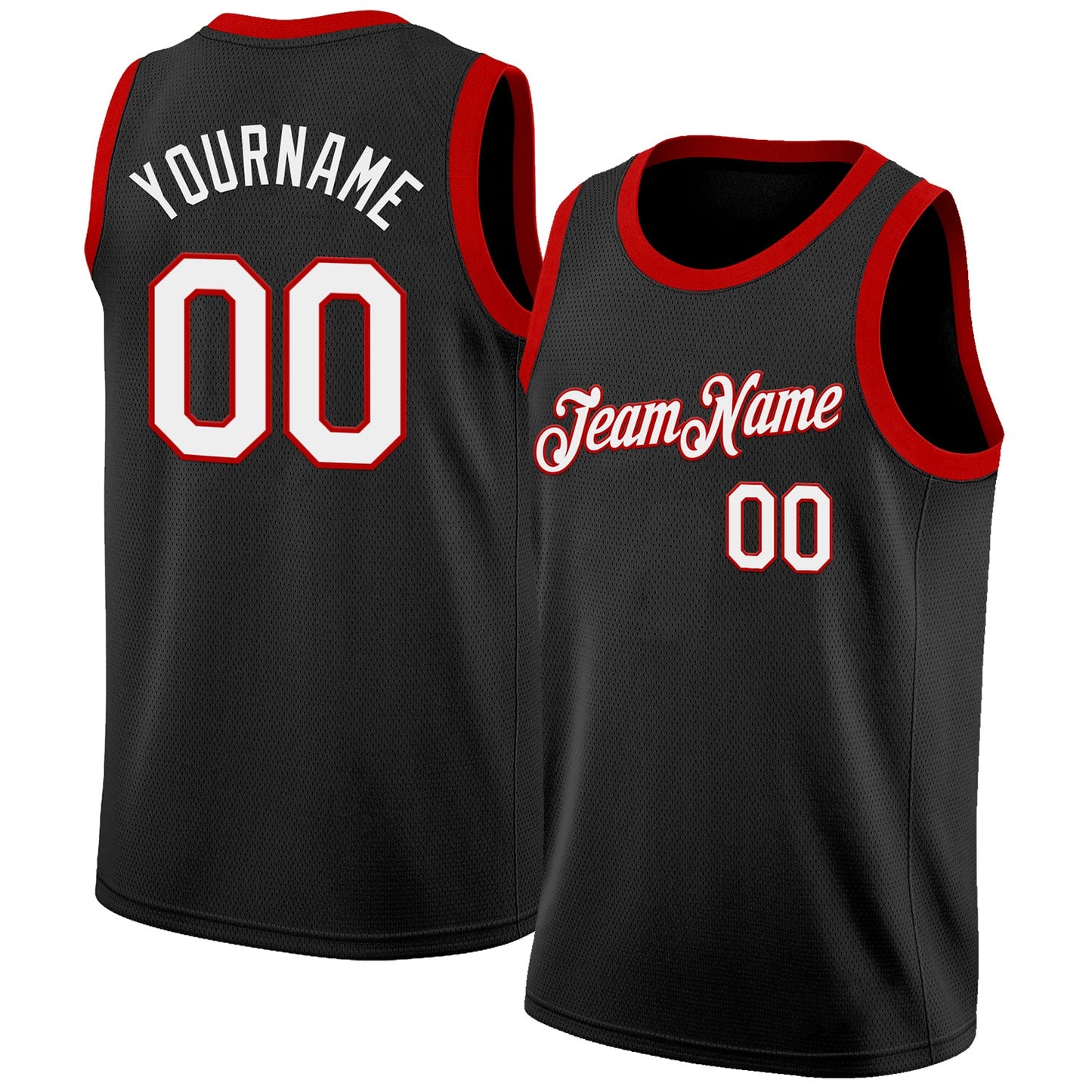 Custom Black White-Red Authentic Basketball Jersey - Sky-Custom