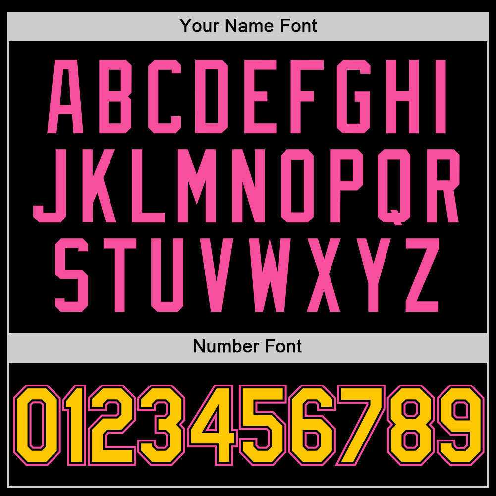 Custom Black Yellow-Pink Authentic Basketball Jersey - Sky-Custom