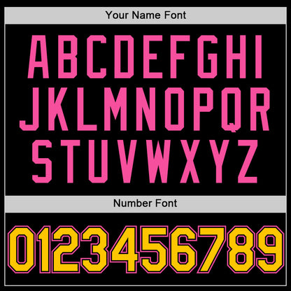 Custom Black Yellow-Pink Authentic Basketball Jersey - Sky-Custom