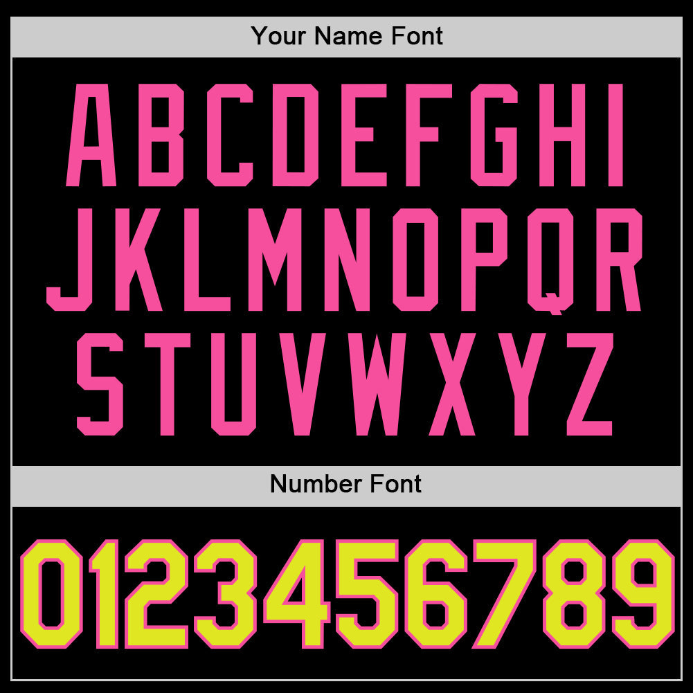 Custom Black Neon Yellow-Pink Authentic Basketball Jersey - Sky-Custom