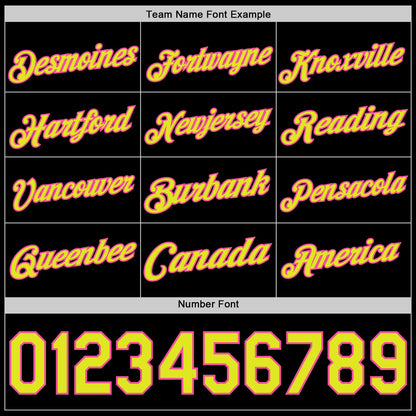 Custom Black Neon Yellow-Pink Authentic Basketball Jersey - Sky-Custom